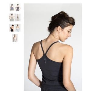 Ripple Yoga Criss Cross Tank Top Black S